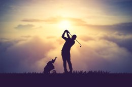 Fototapeta Golfista Na Tle Zachodu Słońca