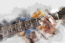 Obraz Na Płótnie Abstrakcyjna Gitara W Rękach