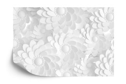 Fototapeta Beautiful, Elegant Paper Flower In The Style Of Hand-Made On A White Wall. 3D , 3D Rendering.