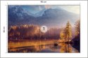 Fototapeta Awesome Nature Scenery. Beautiful Landscape With High Mountains With Illuminated Peaks, Stones In Mountain Lake, Refl