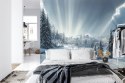 Fototapeta Beautiful Winter Landscape. Majestic White Spruces Glowing By Sunlight. Picturesque And Gorgeous Wintry Scene.