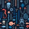 Tapeta Dla Dzieci - Podwodne Kolorowe Zwierzęta