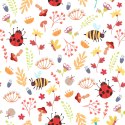 Tapeta Dla Dzieci - Pszczółki, Motylki, Biedronki I Jesienne Rośliny