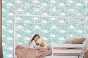 Tapeta Dla Dzieci - Śpiące Jednorożce I Spadające Gwiazdy