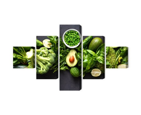 Obraz Wieloczęściowy Zielone Warzywa