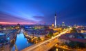 Obraz Wieloczęściowy Panorama Berlina O Zachodzie Słońca
