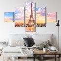 Obraz Wieloczęściowy Wieża Eiffla W Paryżu O Zachodzie Słońca