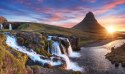 Obraz Wieloczęściowy Góra Kirkjufell Z Wodospadami