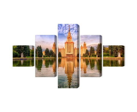 Obraz Wieloczęściowy Widok Na Budynek Moskiewskiego Uniwersytetu Państwowego
